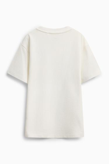 Děti - chlapci - Tričko s krátkým rukávem - strukturované - bílá