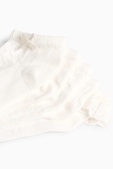 Bébés filles - Lot de 5 paires - socquettes pour bébé - blanc