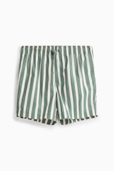 Men - Swim shorts - striped - white / green