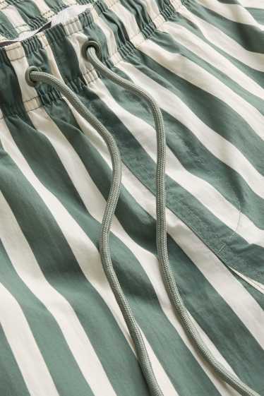 Men - Swim shorts - striped - white / green