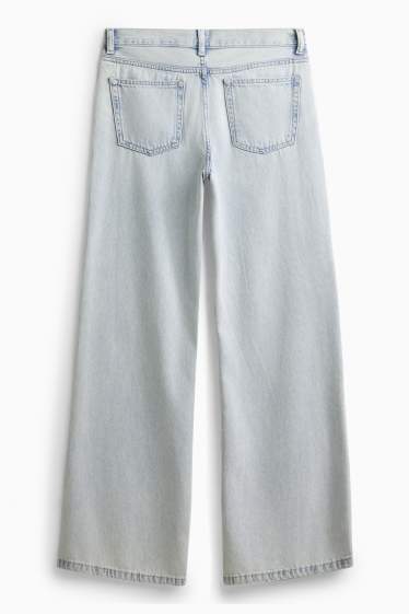 Damen - Wide Leg Jeans - Low Waist - hellblau