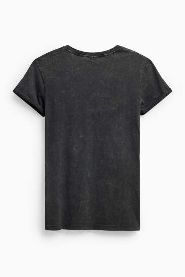 Heren - T-shirt - regular fit - zwart mix