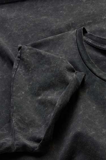 Heren - T-shirt - regular fit - zwart mix