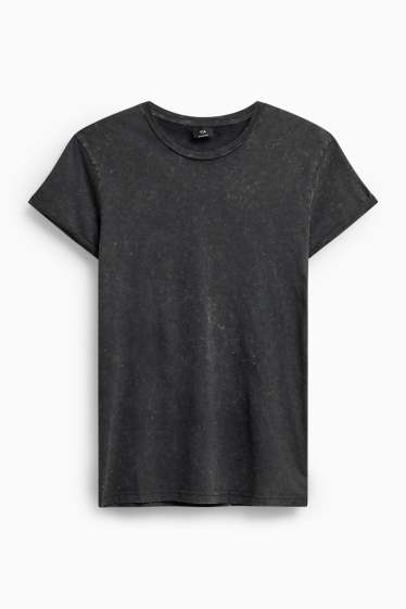 Heren - T-shirt - regular fit - zwart mix