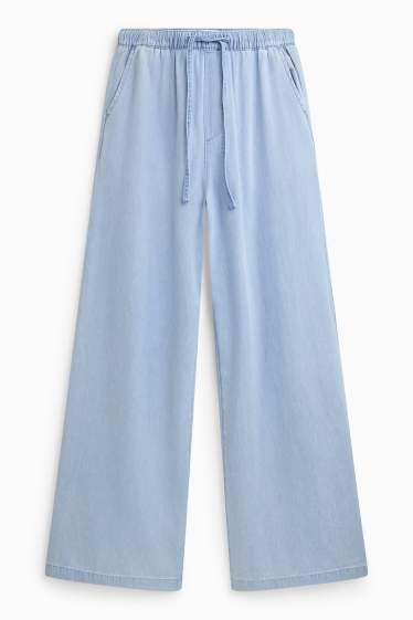 Damen - Wide Leg Jeans - High Waist - helljeansblau