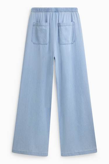 Damen - Wide Leg Jeans - High Waist - helljeansblau