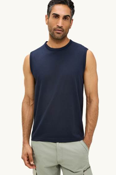 Heren - Tanktop - donkerblauw
