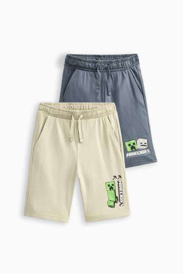 Children Boys - Multipack of 2 - Minecraft - Bermuda shorts - blue / beige