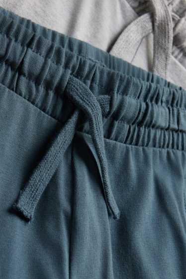 Kinder Buben - Multipack 2er - Zebra - Sweatshorts - blau / grau