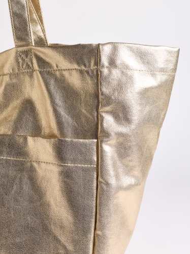 Donna - Shopper grande - effetto brillante - oro