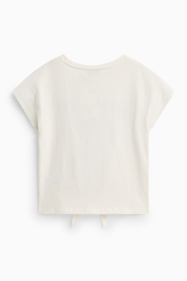 Kinder Mädchen - Teddybär - Kurzarmshirt - weiß