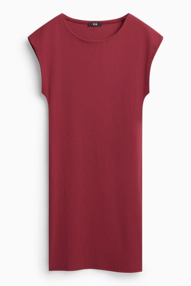 Damen - Bodycon Keid - Feinripp - rot