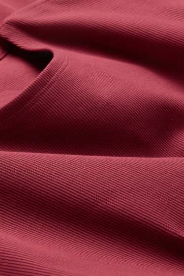 Damen - Bodycon Keid - Feinripp - rot