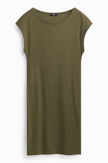 Damen - Bodycon Keid - Feinripp - khaki