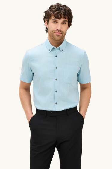 Men - Business shirt - regular fit - button-down collar - light blue
