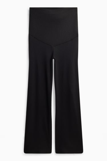 Dona - Pantalons de punt de maternitat - acanalats - negre