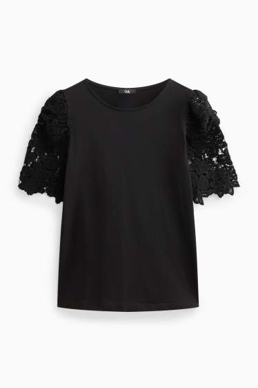 Damen - T-Shirt - Regular Fit - schwarz