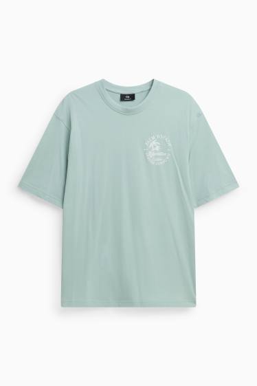 Heren - T-shirt - relaxed fit - turquoise