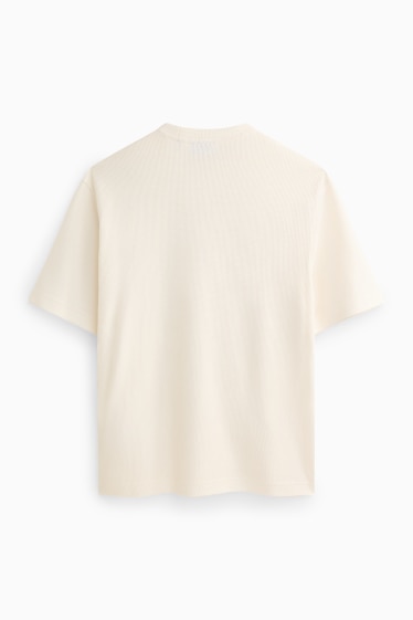 Mężczyźni - T-shirt - kremowobiały