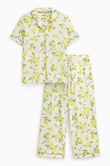 Dona - Pijama - amb motiu - blanc/groc