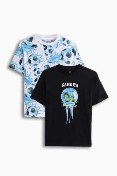 Bambini - Confezione da 2 - calcio - t-shirt - nero