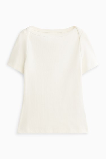 Femei - Tricou - slim fit - reiat - alb