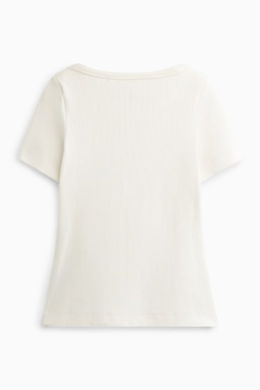 Femei - Tricou - slim fit - reiat - alb