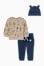 beige / bleu