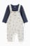 dark blue / creme white