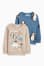 blauw / beige