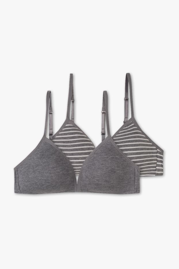 Children Girls - Multipack of 2 - non-wired bra - padded - gray
