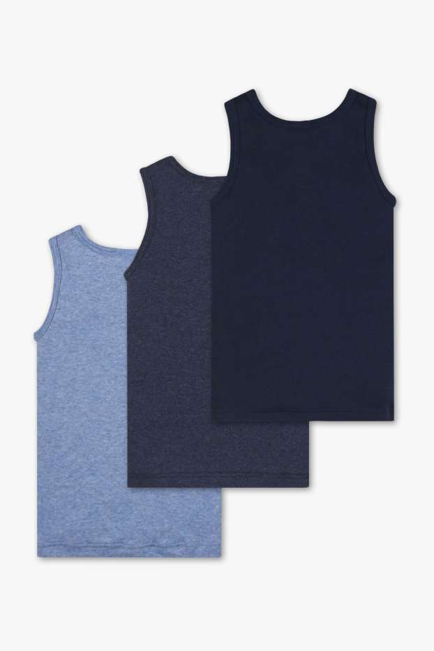 Enfants garçons - Lot de 3 - maillot de corps - bleu clair-chiné