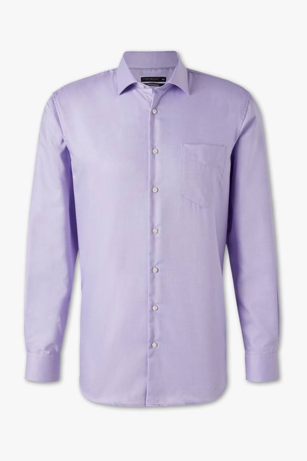 Bărbați - Cămașă office - Regular Fit - guler Kent - violet deschis