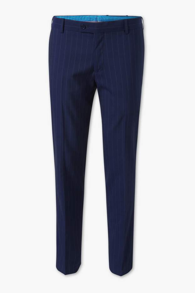 Hommes - Pantalon à coordonner - slim fit - rayures fines - bleu foncé