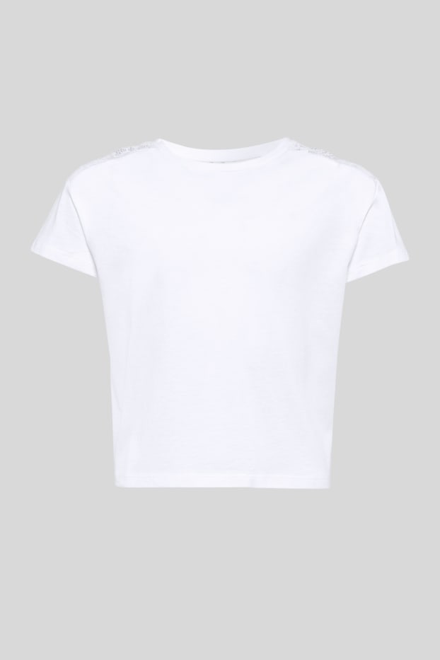 Kinder Mädchen - Kurzarmshirt - weiß