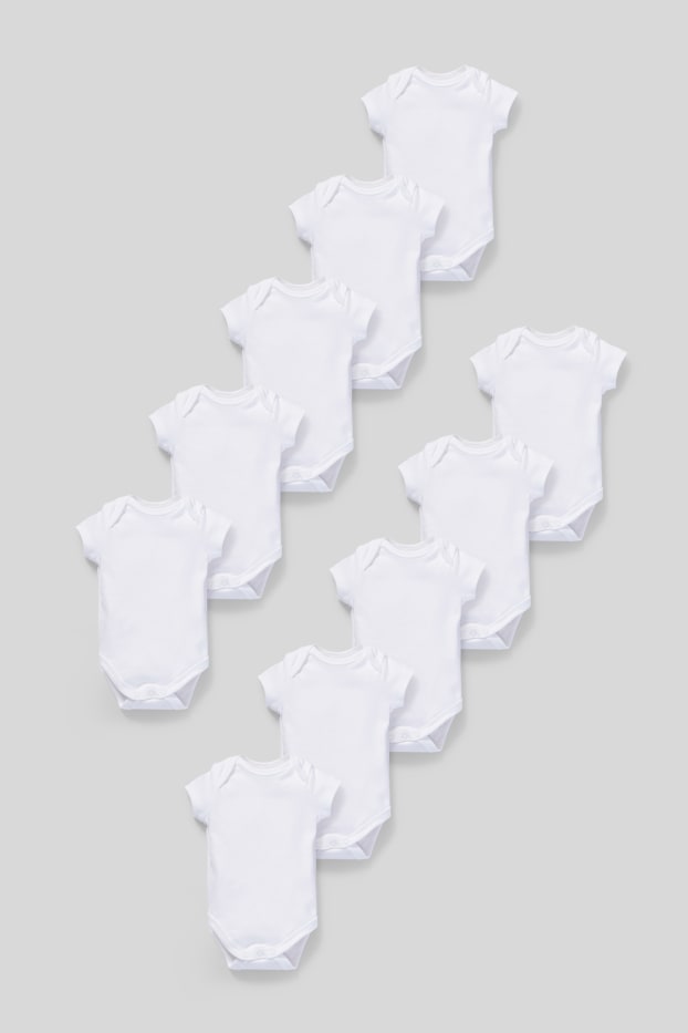 Unisexe - Lot de 10 - bodys pour bébé - blanc