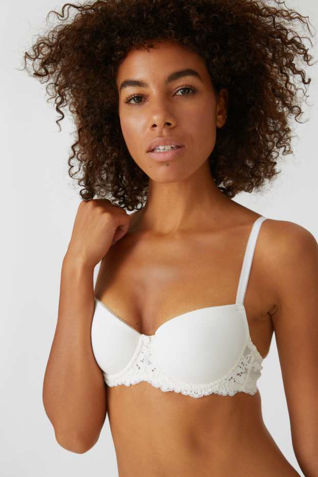 Dames - BH met beugels - DEMI - gewatteerd - crème wit