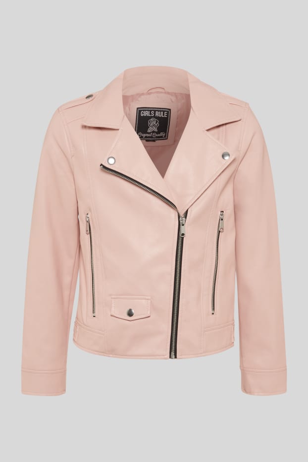 Enfants filles - Blouson de motard - synthétique - rose