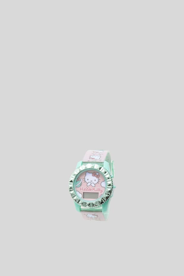 Bambine - Hello Kitty - orologio da polso - effetto brillante - chiarorosa