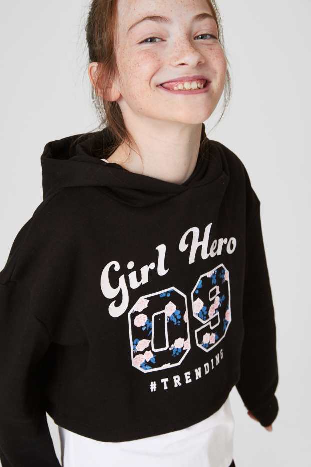 Kinder Mädchen - Set - Sweatshirt und Top - 2 teilig - dunkelblau