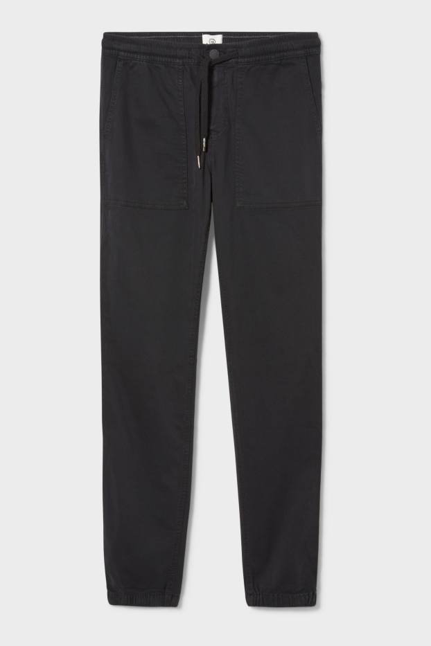 Hommes - Pantalon - jambes fuselées - noir