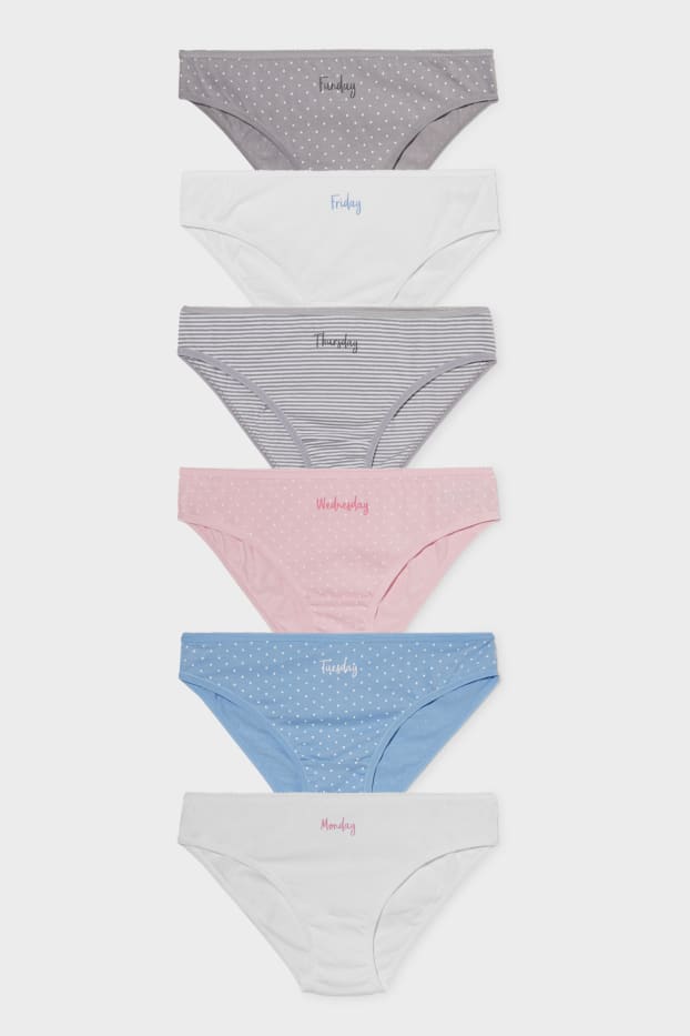 Children Girls - Multipack of 6 - briefs - white
