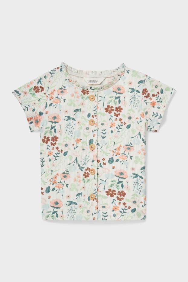 Children Girls - Short Sleeve Top - creme