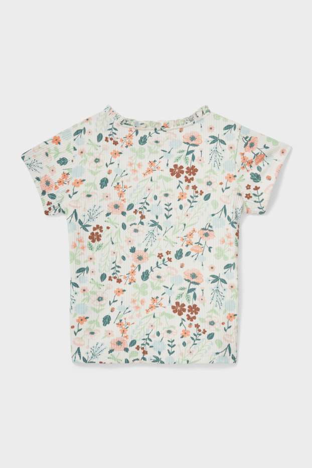 Children Girls - Short Sleeve Top - creme