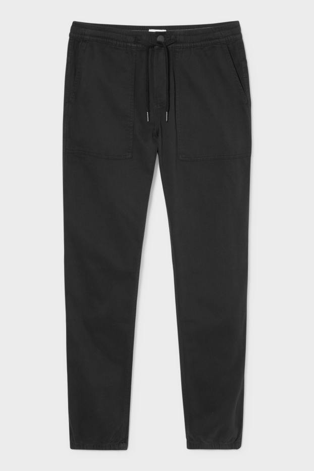 Hommes - Pantalon - jambes fuselées - noir