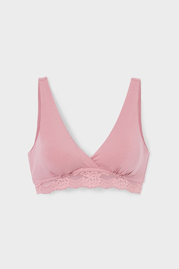 Women - Nursing bra  - padded - dark rose