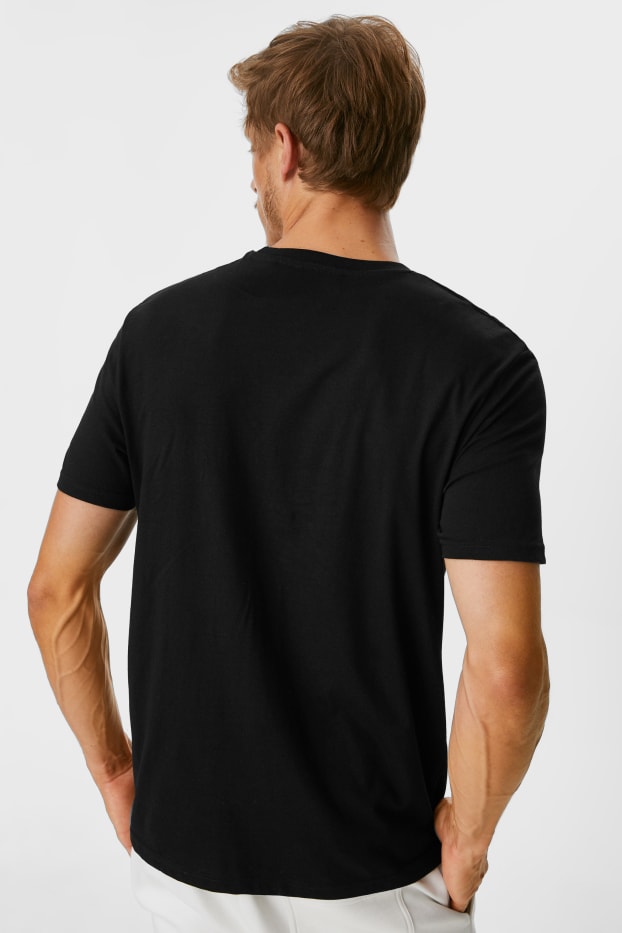 Herren - Multipack 5er - T-Shirt - Slim Fit - schwarz