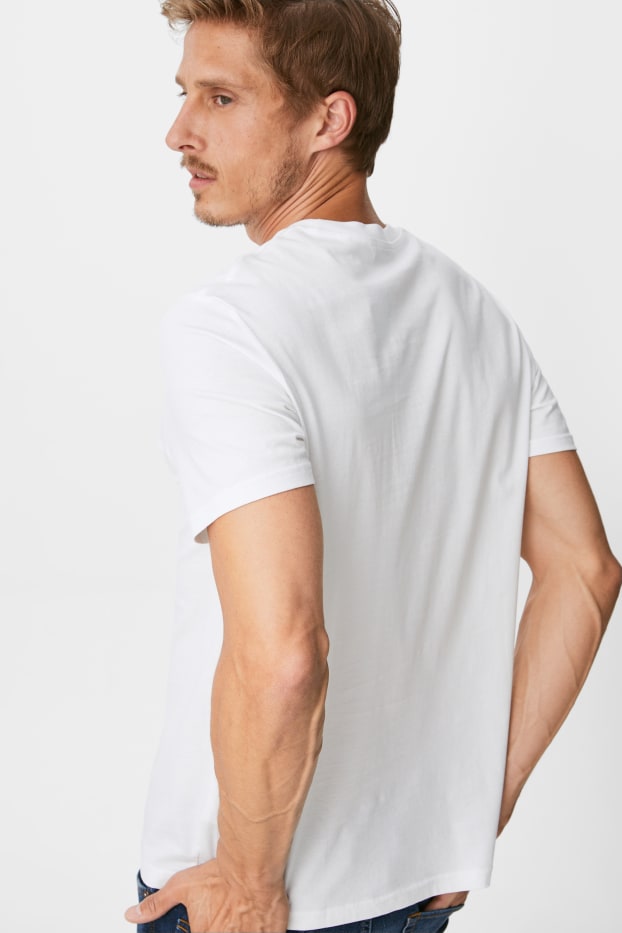 Hommes - Lot de 5 - T-shirt - slim fit - blanc