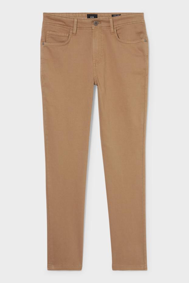Uomo - Pantaloni di stoffa - slim fit - marrone chiaro