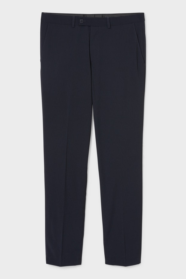 Hommes - Pantalon de costume - slim fit - stretch - bleu foncé